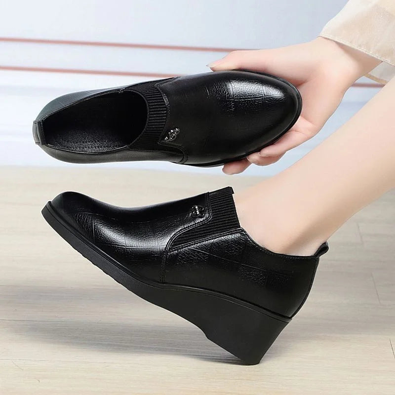 Karen Moree | Fashionable Leather Wedge Shoes