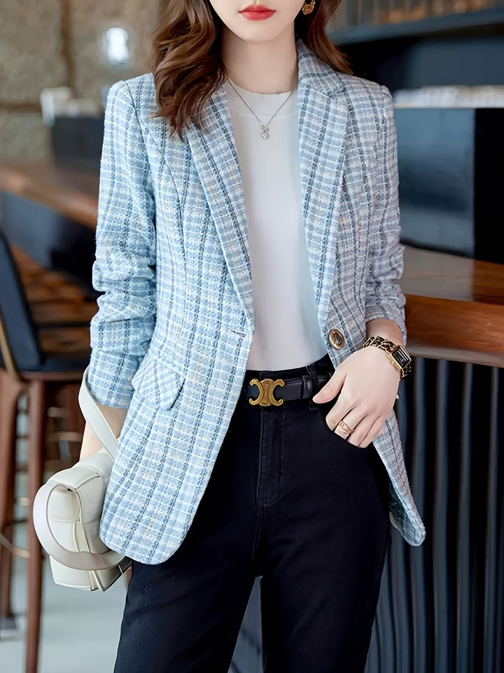 Karen Moree | Elegant Plaid Blazer