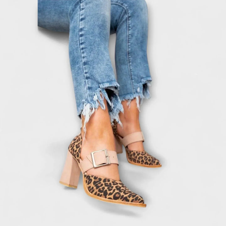 Karen Moree | Leopard Print Heeled Sandals