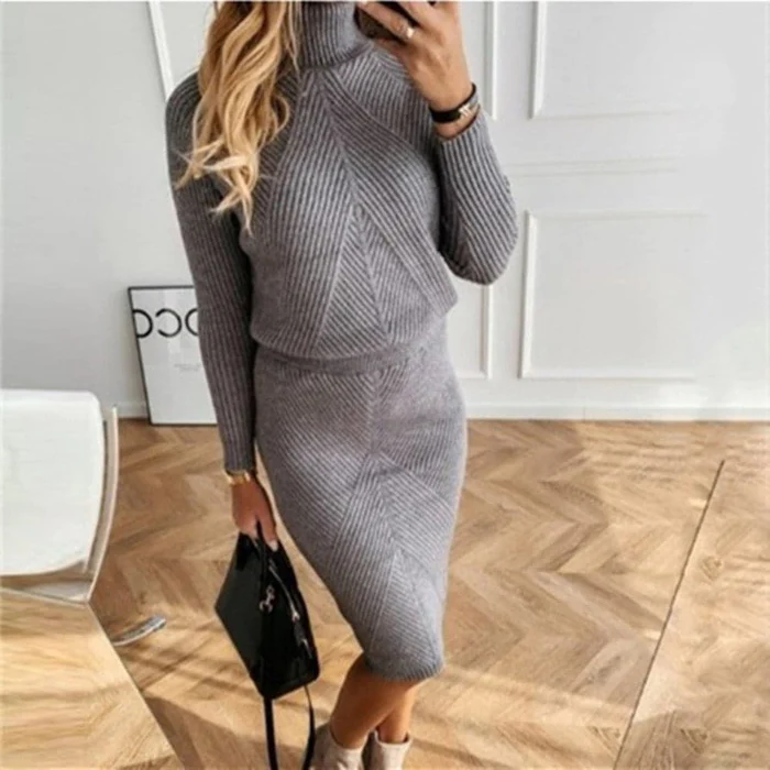 Karen Moree | Cozy Turtleneck Sweater Dress