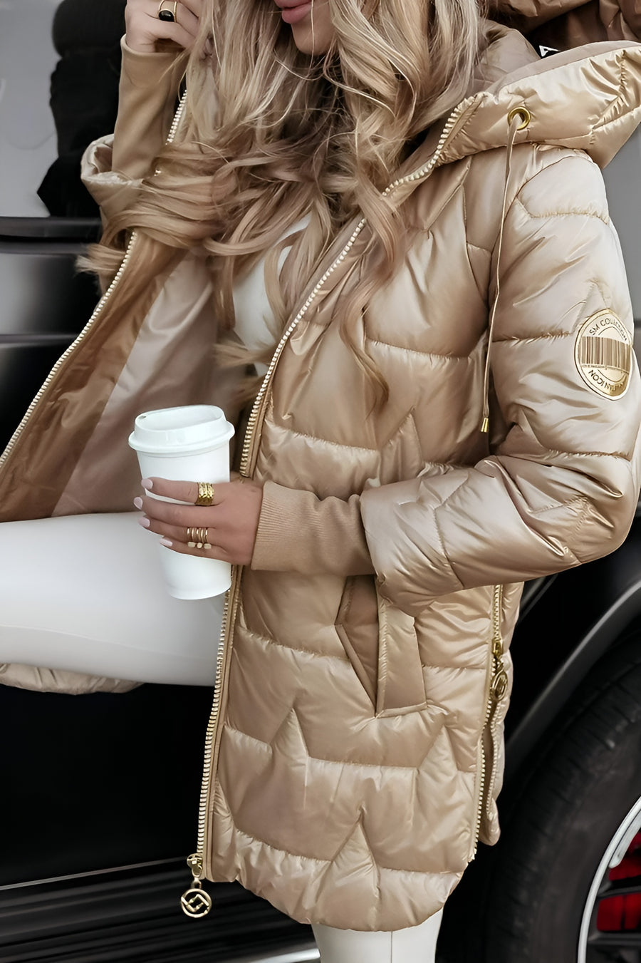 Karen Moree | Elegant Winter Coat, Hood, Padding