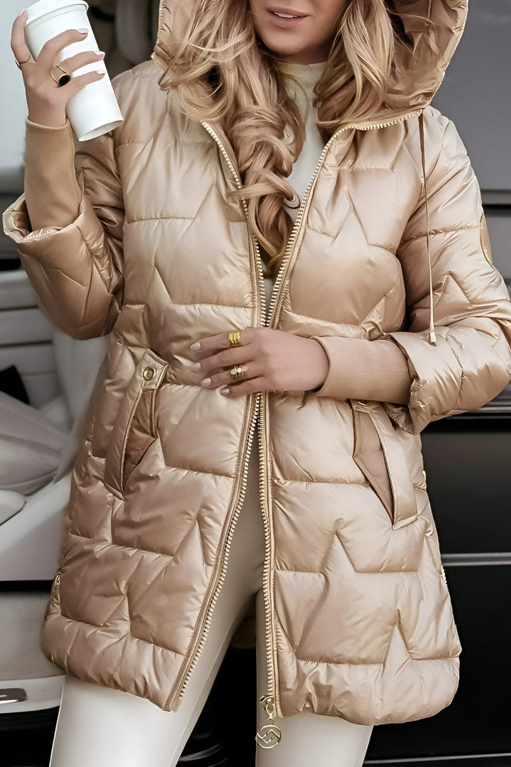 Karen Moree | Elegant Winter Coat, Hood, Padding