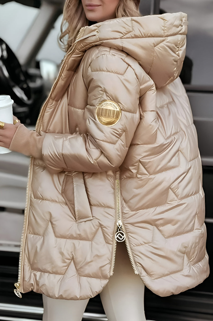 Karen Moree | Elegant Winter Coat, Hood, Padding