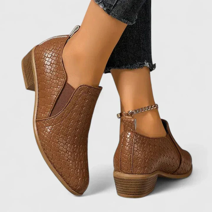 Karen Moree | Chic Woven Ankle Bootie