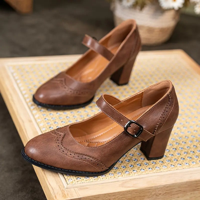 Karen Moree | High Heels Leather Shoes With Buckle
