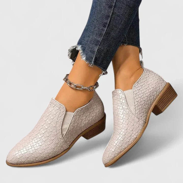 Karen Moree | Chic Woven Ankle Bootie