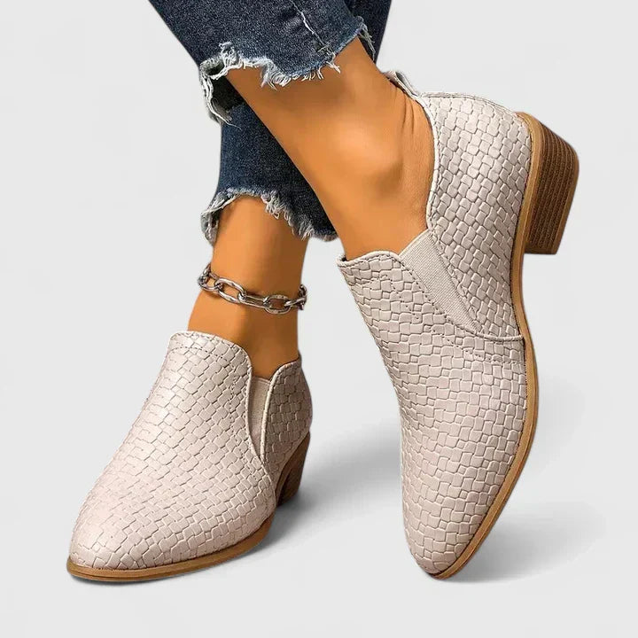 Karen Moree | Chic Woven Ankle Bootie