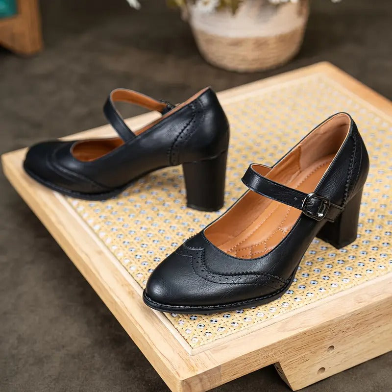 Karen Moree | High Heels Leather Shoes With Buckle