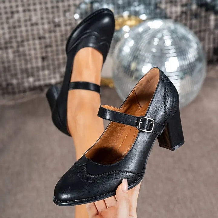 Karen Moree | High Heels Leather Shoes With Buckle