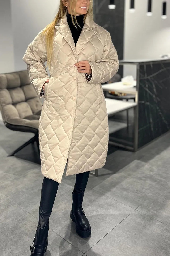Karen Moree | Quilted Coat With Leopard Lining