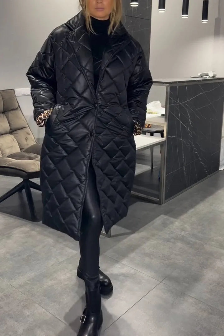 Karen Moree | Quilted Coat With Leopard Lining