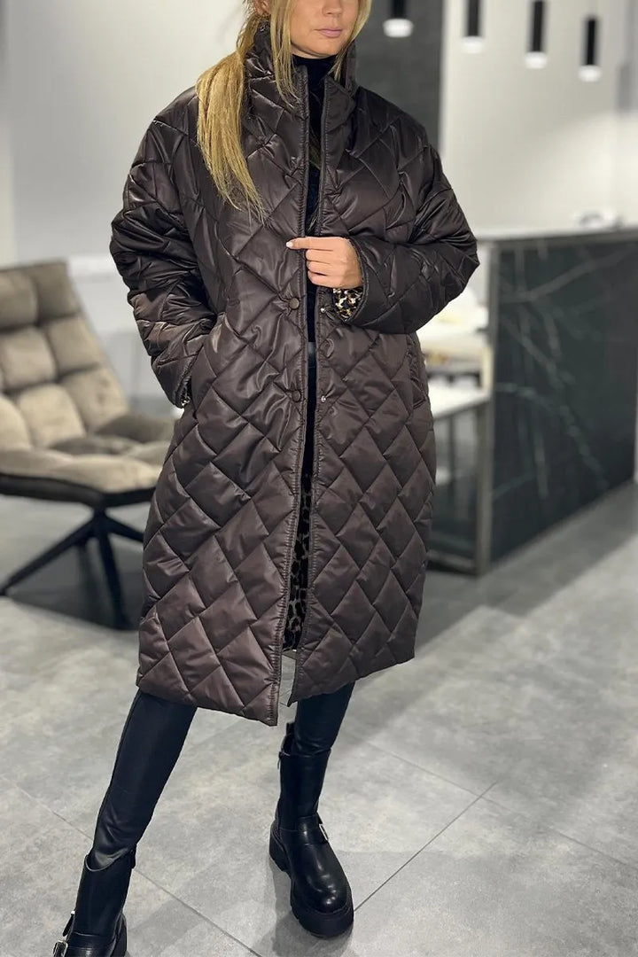 Karen Moree | Quilted Coat With Leopard Lining