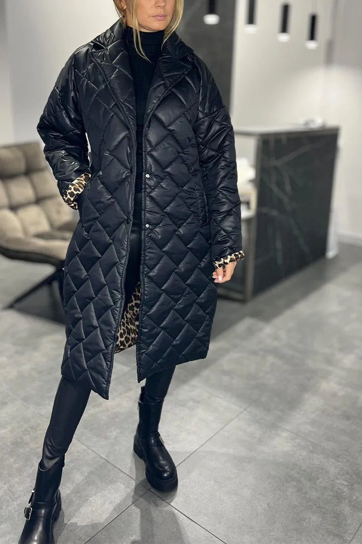 Karen Moree | Quilted Coat With Leopard Lining