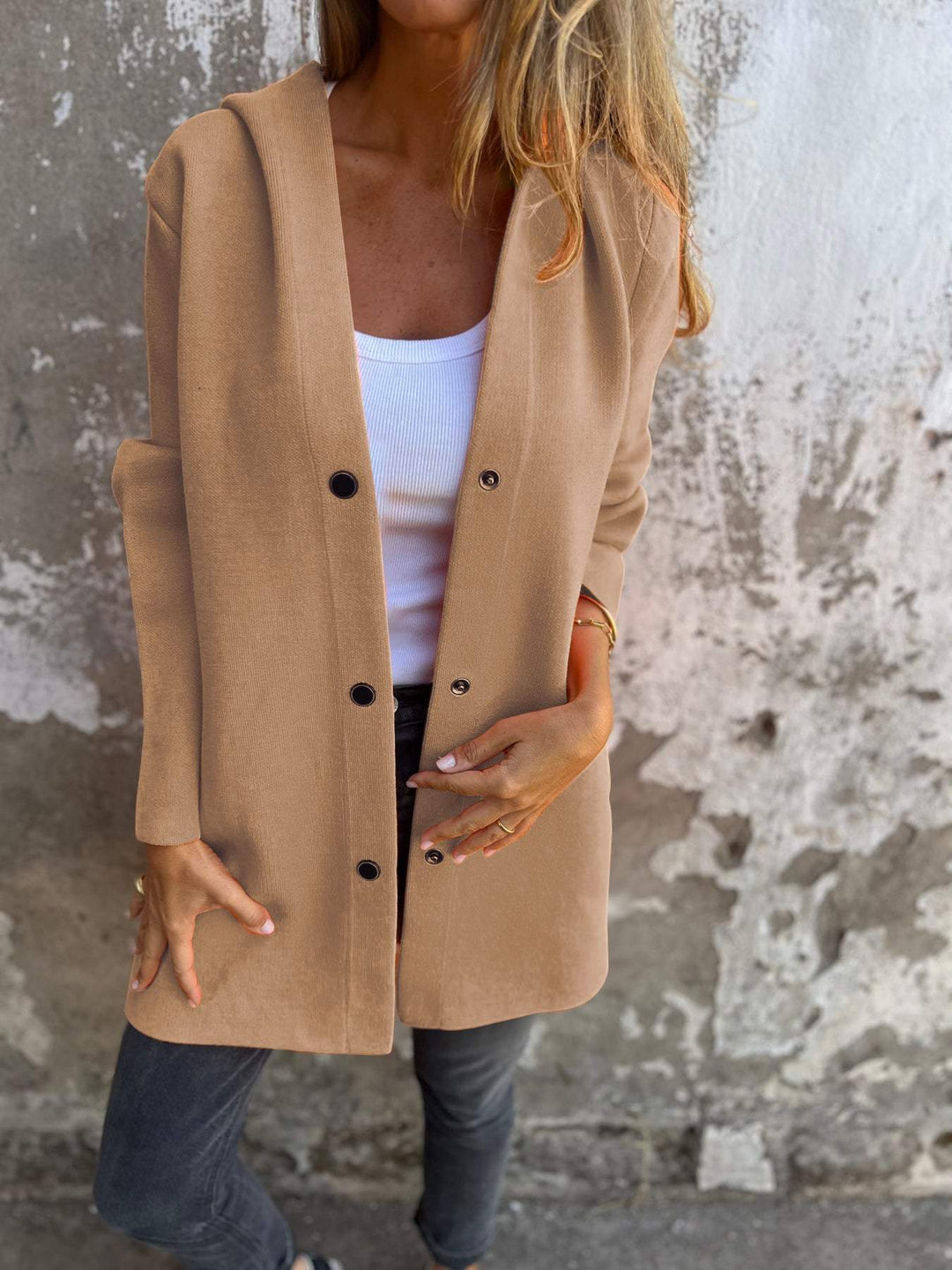 Karen Moree | Casual Hoodie Jacket with Buttons