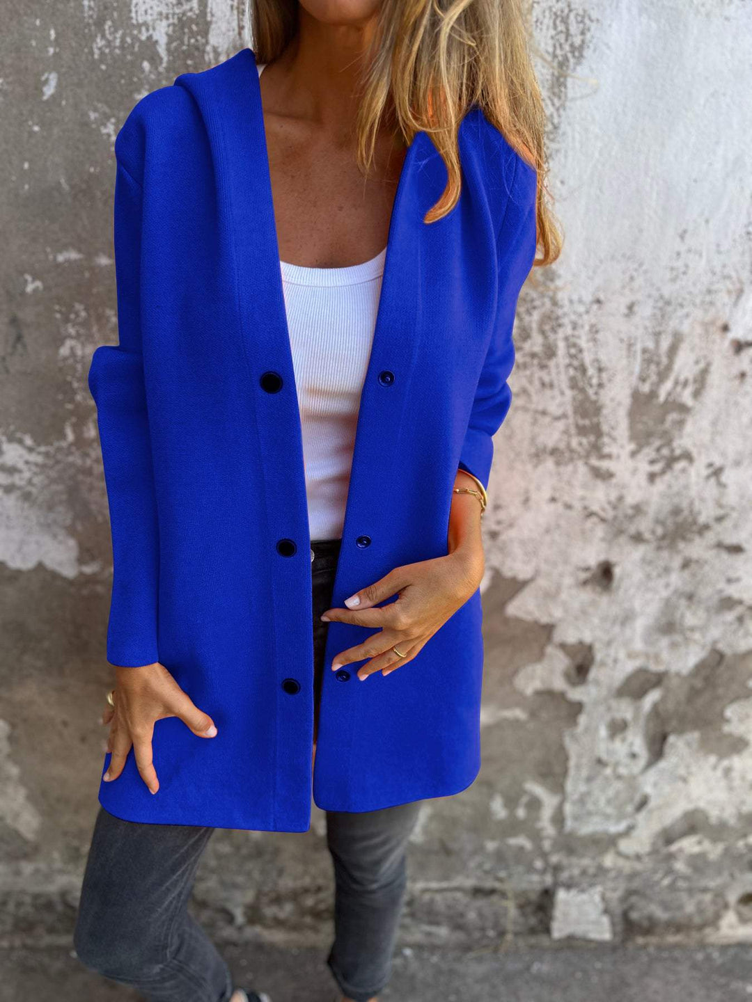 Karen Moree | Casual Hoodie Jacket with Buttons