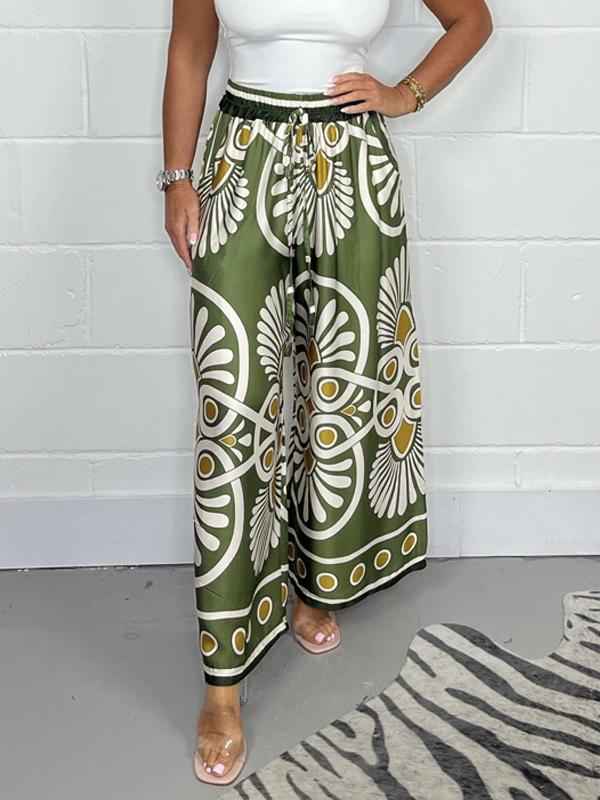 Karen Moree | Printed Satin Track Pants