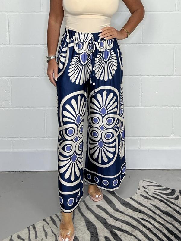 Karen Moree | Printed Satin Track Pants