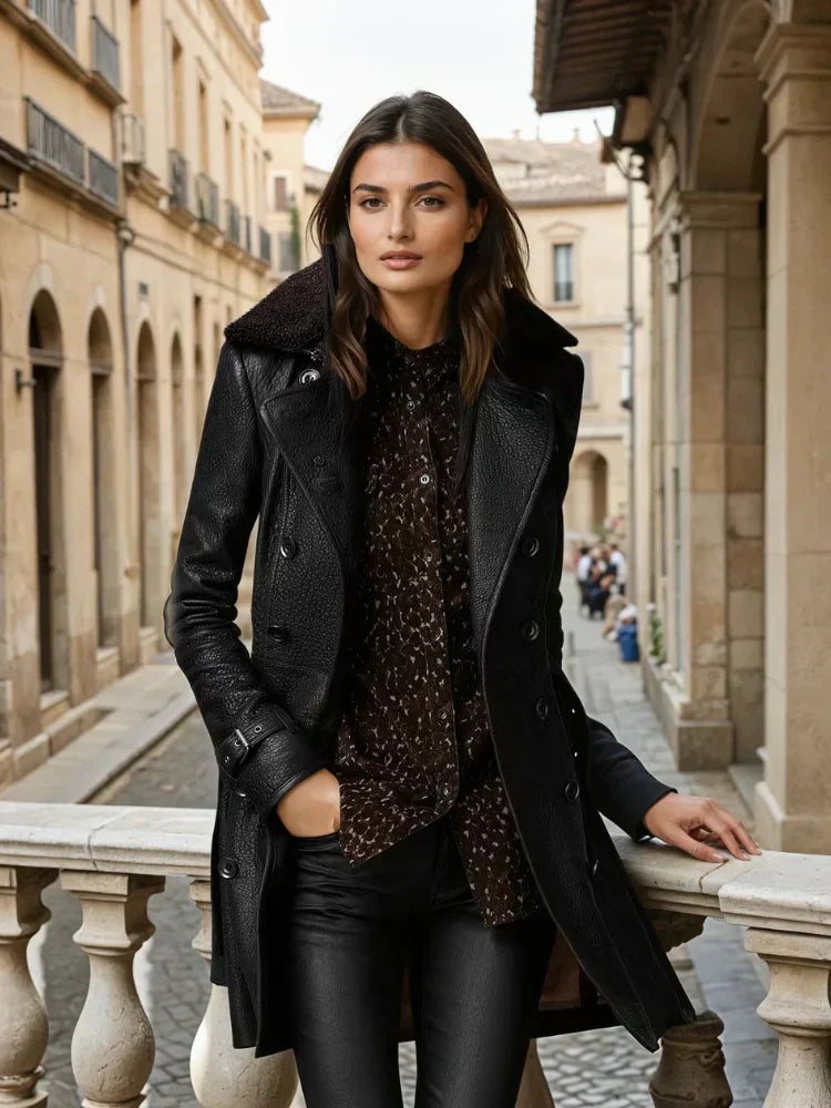 Karen Moree | Leather Trench Coat