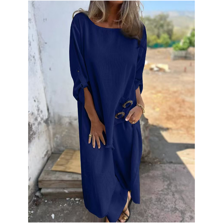 Karen Moree | Cotton-Linen Dress And Pants Set