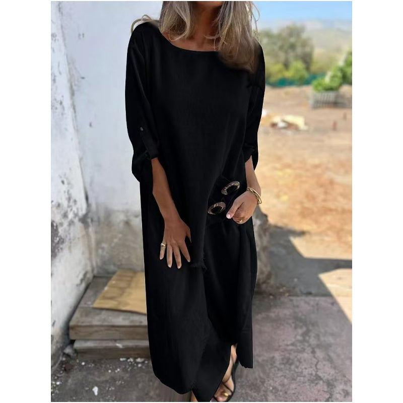 Karen Moree | Cotton-Linen Dress And Pants Set