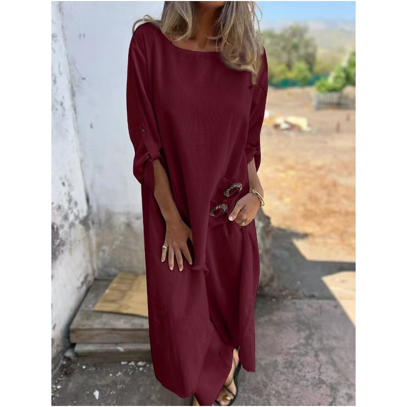 Karen Moree | Cotton-Linen Dress And Pants Set