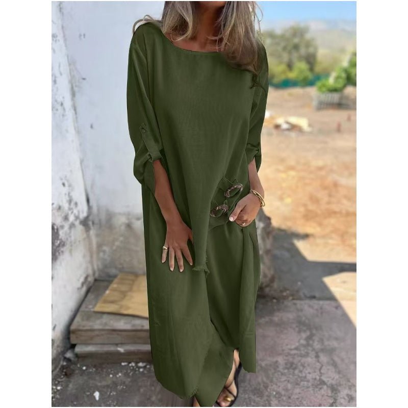 Karen Moree | Cotton-Linen Dress And Pants Set