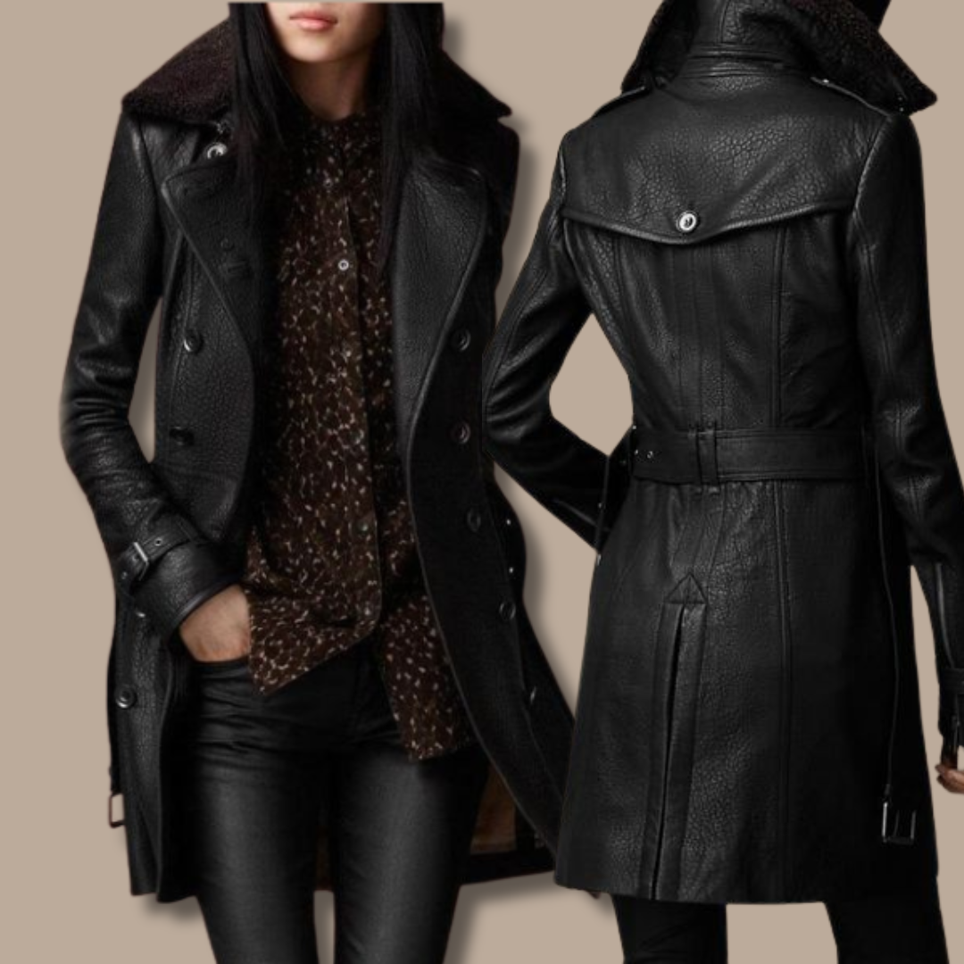 Karen Moree | Leather Trench Coat
