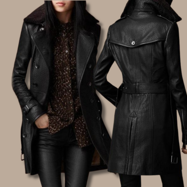Karen Moree | Leather Trench Coat